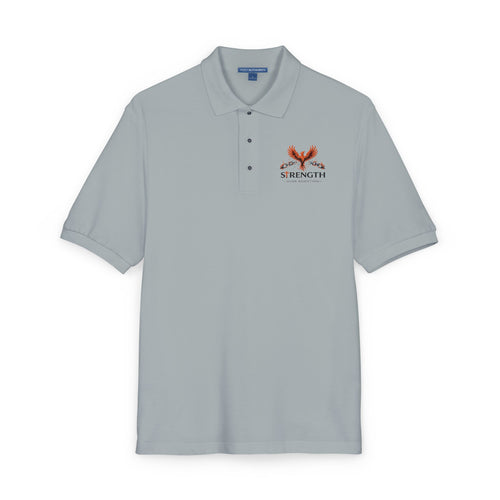 Embroidered Strength Over Addiction Polo Shirt