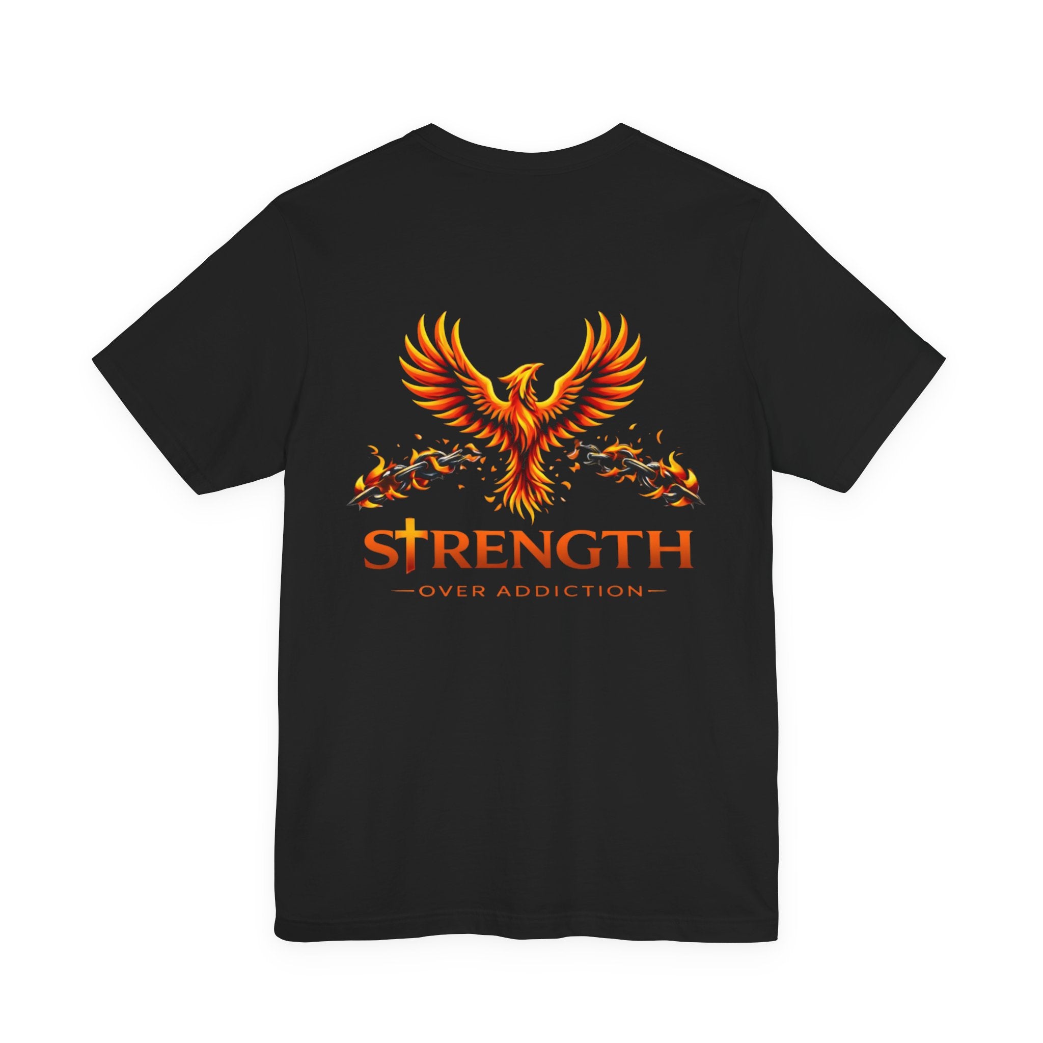 Strength Over Addiction Classic Black T-Shirt — "On Purpose" Recovery Tee