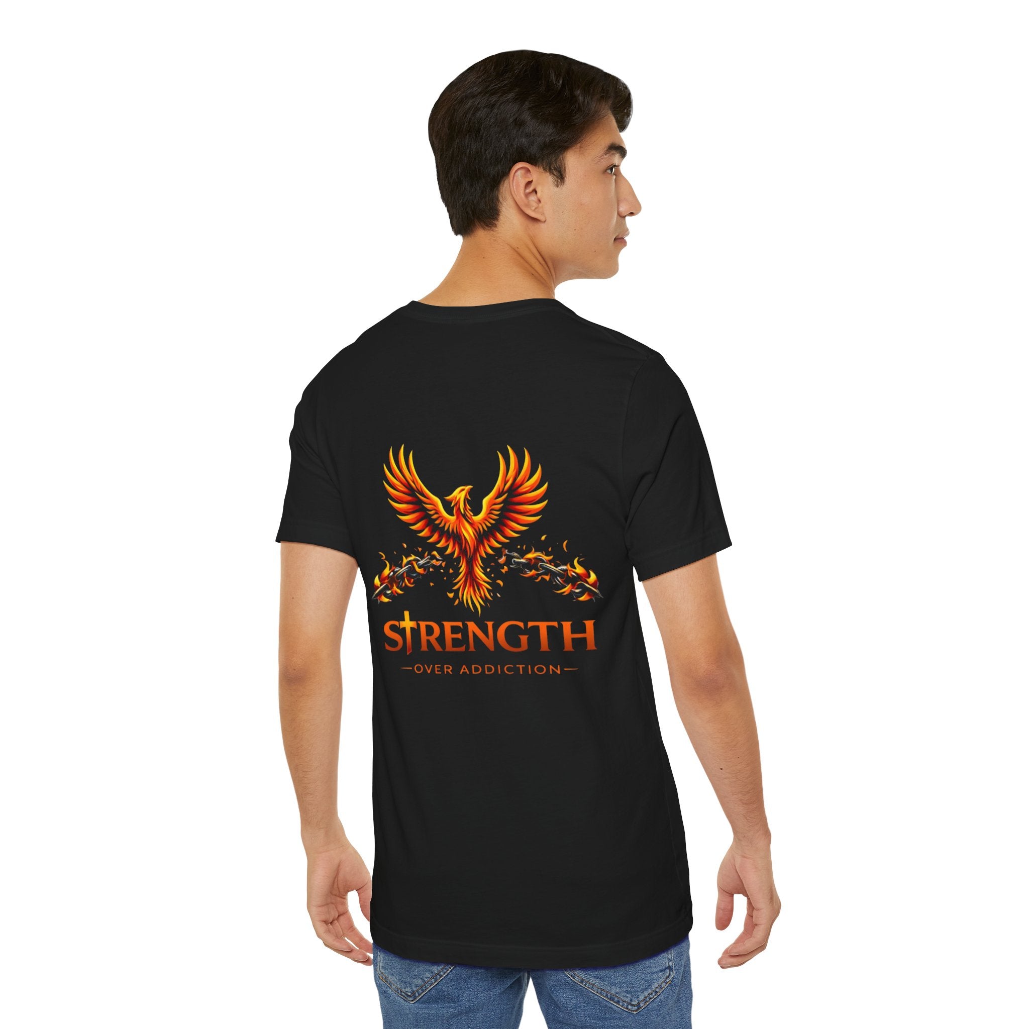 Strength Over Addiction Classic Black T-Shirt — "On Purpose" Recovery Tee