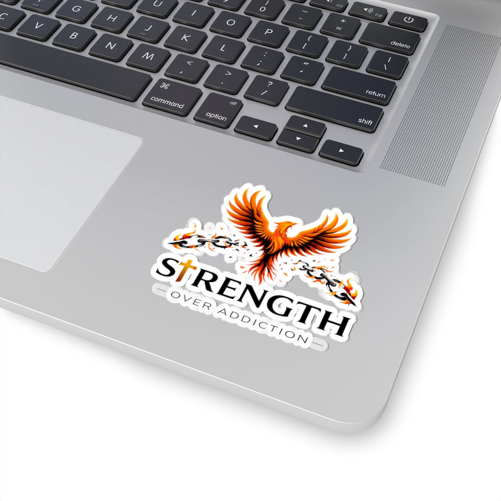 Strength Over Addiction Sticker — Inspirational Kiss-Cut Decal